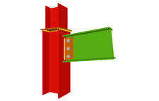 Unione bullonata di pilastro con trave incastrata mediante lamiera laterale (in corrispondenza della transizione dei pilastri) 