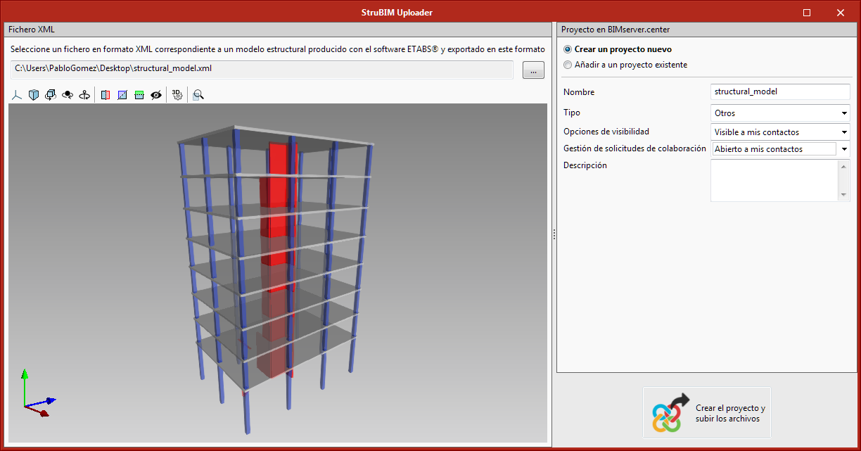StruBIM Uploader. Compatible structural models